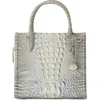 Brahmin Caroline Croc Embossed Leather Satchel In Gray