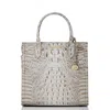 Brahmin Caroline Croc Embossed Leather Satchel In Fairestgrey