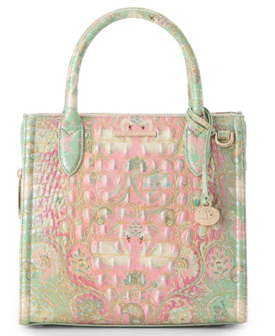 Brahmin Caroline Melbourne Embossed Leather Satchel Bag In Multi