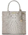 Brahmin Caroline Croc Embossed Leather Satchel In Fairest Gr