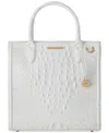 Brahmin Caroline Melbourne Embossed Leather Satchel In Seasalt White