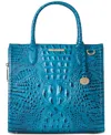 Brahmin Caroline Croc Embossed Leather Satchel In Vibrant Azure