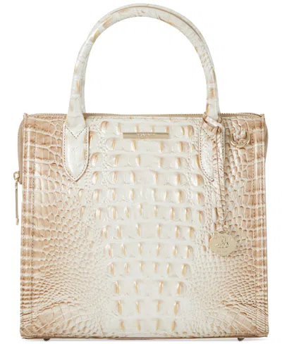 Brahmin Caroline Melbourne Medium Leather Satchel Bag In Neutral
