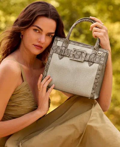 Brahmin Caroline Wind Chime Cumulus Small Leather Satchel In Neutral