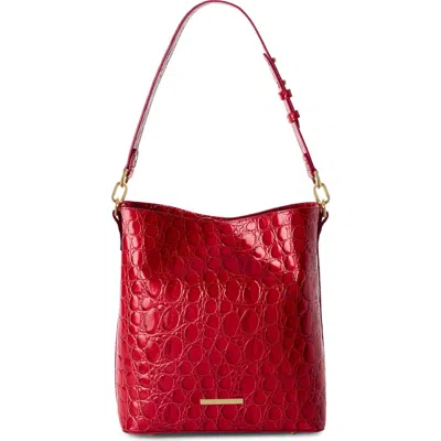 Brahmin Celina Croc Embossed Leather Bucket Bag