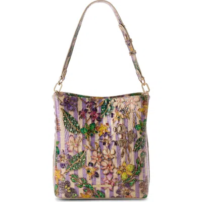 BRAHMIN BRAHMIN CELINA CROC EMBOSSED LEATHER BUCKET BAG