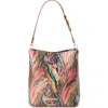 Brahmin Celina Croc Embossed Leather Bucket Bag In Multi