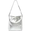Brahmin Celina Metallic Leather Bag In Silver Duchess