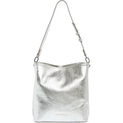 Brahmin Celina Metallic Leather Bag In Silver Duchess