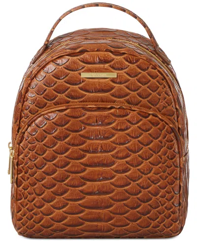 Brahmin Chelcy Honeybrown Saratoga Leather Backpack In Honey Brow