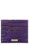 Brahmin Cheryl Leather Card Holder In Royal Purple