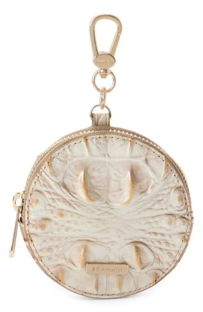 Brahmin Circle Croc Embossed Leather Coin Purse In Contour