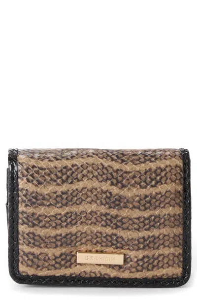 Brahmin Clementine Croc Embossed Leather Wallet In Beige Multi
