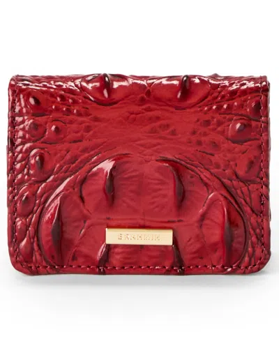 Brahmin Clementine Melbourne Snap Flap Wallet In Volcanic Red
