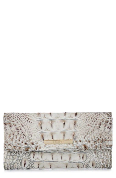 Brahmin Cordelia Croc Embossed Leather Wallet In Fairest Grey
