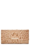 Brahmin Cordelia Croc Embossed Leather Wallet In Honey Brown