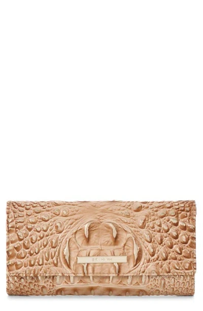 Brahmin Cordelia Croc Embossed Leather Wallet In Honey Brown