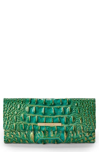 Brahmin Cordelia Croc Embossed Leather Wallet In Jungle Jewel