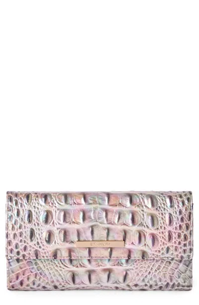 Brahmin Cordelia Croc Embossed Leather Wallet In Silk Mist