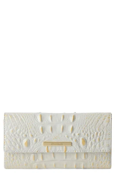 Brahmin Cordelia Croc Embossed Leather Wallet In White