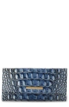 Brahmin Cordelia Croc Embossed Wallet In Bellbottom Blue