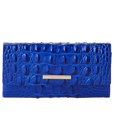 Brahmin Cordelia Croc Embossed Leather Wallet In Blue
