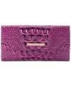 Brahmin Cordelia Embossed Leather Wallet In Purple