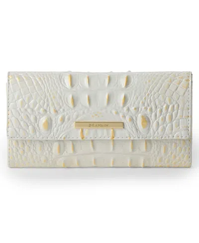 Brahmin Cordelia Embossed Mini Leather Wallet In White