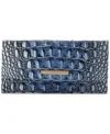 Brahmin Cordelia Croc Embossed Wallet In Bellbottom Blue