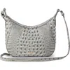Brahmin Corinne Croc Embossed Leather Crossbody In Gray