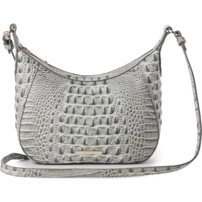 Brahmin Corinne Croc Embossed Leather Crossbody In Gray