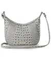 Brahmin Corinne Small Alden Road Leather Crossbody In Silver