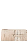 Brahmin Croc Embossed Leather Credit Card Wallet In White