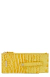 Brahmin Croc Embossed Leather Credit Card Wallet In Buttercup