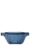 Brahmin Croc Embossed Leather Harker Belt Bag In Blue Serenade