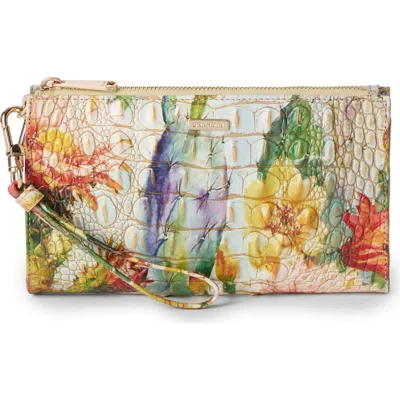 Brahmin Daisy Croc Embossed Leather Wristlet