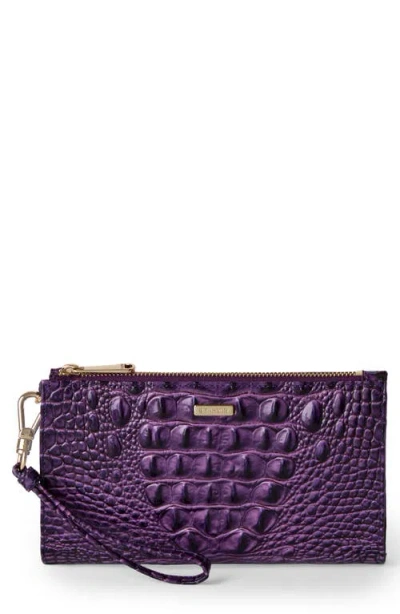Brahmin Daisy Croc Embossed Leather Wristlet