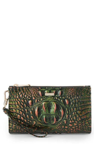 Brahmin Daisy Croc Embossed Leather Wristlet