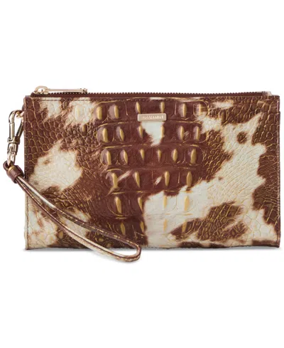 Brahmin Daisy Melbourne Embossed Leather Clutch