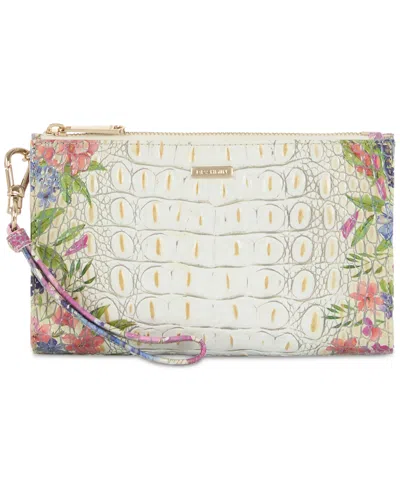 Brahmin Daisy Ombre Melbourne Embossed Leather Wristlet In Homegrown