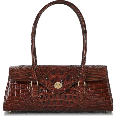 Brahmin Dayan Croc Embossed Leather Satchel
