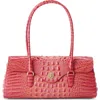 Brahmin Dayan Croc Embossed Leather Satchel In Orange