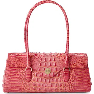 Brahmin Dayan Croc Embossed Leather Satchel