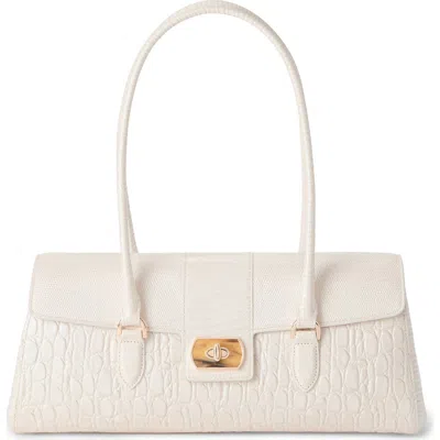 Brahmin Dayan Embossed Leather Satchel In Sea Salt White
