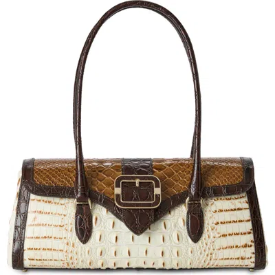 Brahmin Dayan Embossed Leather Shoulder Bag In Brown