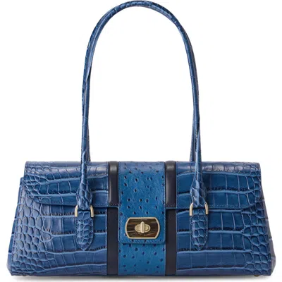 Brahmin Dayan Embossed Leather Shoulder Bag In Blue