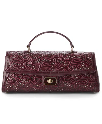 Brahmin Dayan Marymere Medium Leather Satchel Handbag In Oxblood