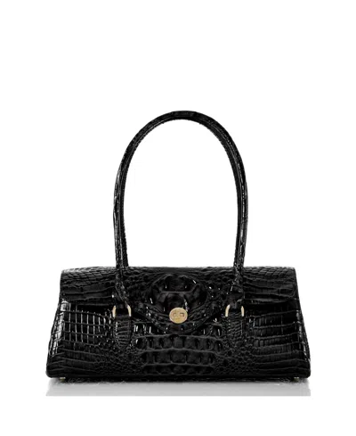 Brahmin Dayan Pomegranate Melbourne Satchel In Black