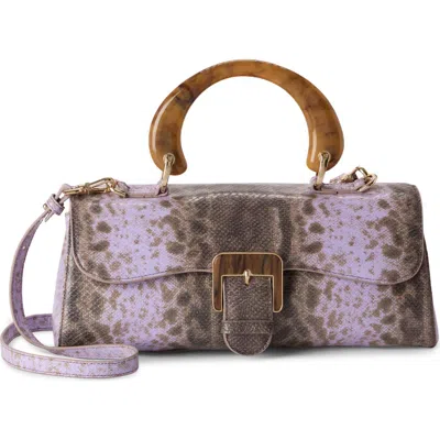 Brahmin Dayan Snakeskin Embossed Leather Satchel