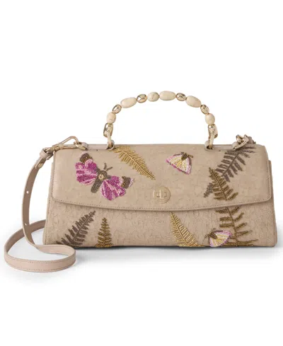 Brahmin Dayan Woodland Leather Medium Fossilized Satchel Handbag In Brown
